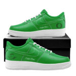 Custom Name Oregon Ducks Apple Green For 2026 Moments Air Force 1 Shoes Sneakers