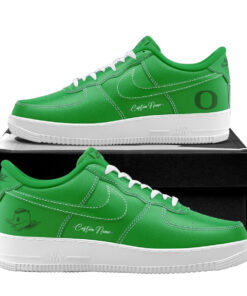Custom Name Oregon Ducks Apple Green For 2026 Moments Air Force 1 Shoes Sneakers