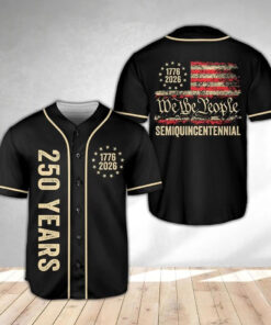 Patriotic 250 Years US Flag Baseball Jersey