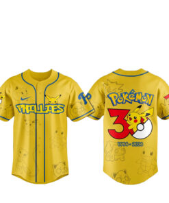Philadelphia Phillies x Pokemon 30th Anniversary Baseball Jersey