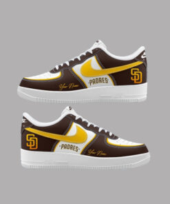 San Diego Padres Baseball Custom Name Air Force 1 Shoes Sneakers