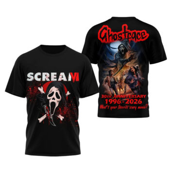 Scream 7 Ghostface 30Th Anniversary 2026 Shirt