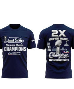 Seattle Seahawks 2026 2 Times Super Bowl Champions National Football League Shirt