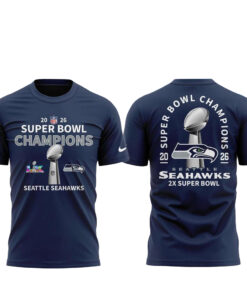 Seattle Seahawks 2026 Super Bowl LX 2X Champions Shirt