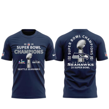 Seattle Seahawks 2026 Super Bowl LX 2X Champions Shirt