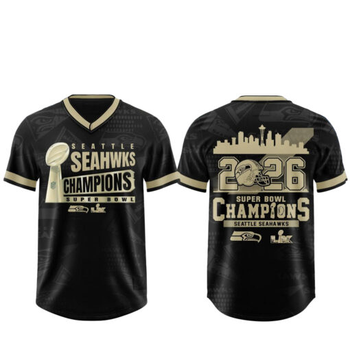 Seattle Seahawks 2026 Super Bowl LX Champions Black Football Jersey ...