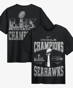 Seattle Seahawks Black Super Bowl LX Champions 2026 Locker Room T-Shirt