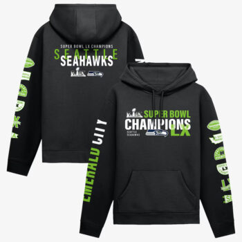 Seattle Seahawks Black Super Bowl LX Champions Hoodie