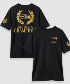 Seattle Seahawks Black Super Bowl LX Champions USA 250 National Football League Gold T-Shirt