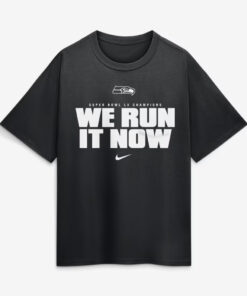 Seattle Seahawks Black Super Bowl LX Champions We Run It Now T-Shirt