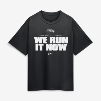 Seattle Seahawks Black Super Bowl LX Champions We Run It Now T-Shirt