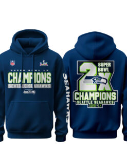 Seattle Seahawks Celebrating Victory 2x Super Bowl LX Champions 2026 Hoodie
