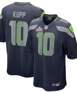 Seattle Seahawks Cooper Kupp Navy Super Bowl LX Patch Game Football Jersey