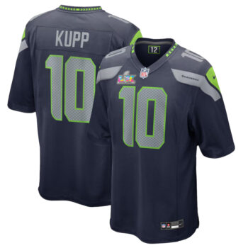 Seattle Seahawks Cooper Kupp Navy Super Bowl LX Patch Game Football Jersey