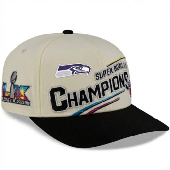 Seattle Seahawks Cream/Black Super Bowl LX Champions 2026 Locker Room Cap