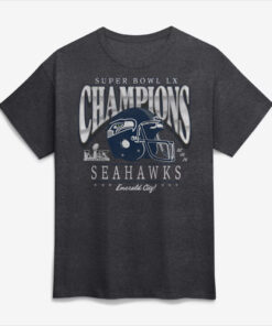 Seattle Seahawks Heather Charcoal Super Bowl LX Champions Prestigious Run T-Shirt
