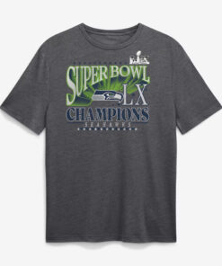 Seattle Seahawks Heather Charcoal Super Bowl LX Champions Top Dogs T-Shirt