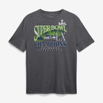 Seattle Seahawks Heather Charcoal Super Bowl LX Champions Top Dogs T-Shirt