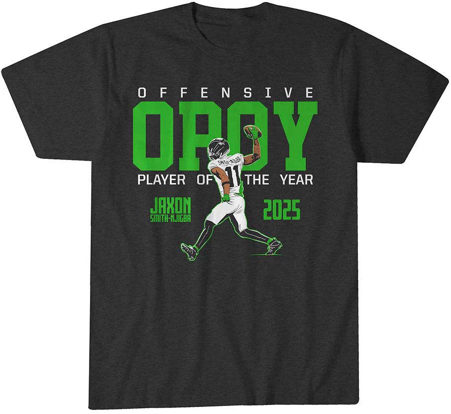 Seattle Seahawks Jaxson Smith-Njigba 2025 Offensive Player of the Year T-Shirt Seattle Seahawks Jaxson Smith-Njigba 2025 Offensive Player of the Year T-Shirt