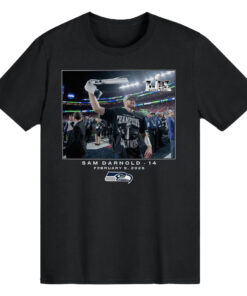 Seattle Seahawks Sam Darnold Black Super Bowl LX T-Shirt