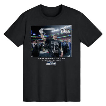 Seattle Seahawks Sam Darnold Black Super Bowl LX T-Shirt