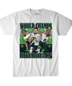 Seattle Seahawks Sam Darnold, Jaxon Smith-Njigba, & DeMarcus Lawrence World Champions Caricatures T-Shirt