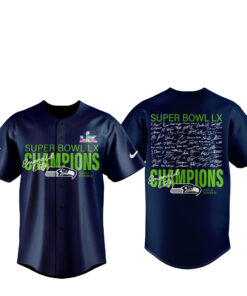 Seattle Seahawks Super Bowl Champions Signature Baseball Jersey