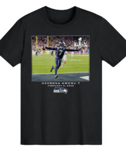 Seattle Seahawks Uchenna Nwosu Black Super Bowl LX T-Shirt