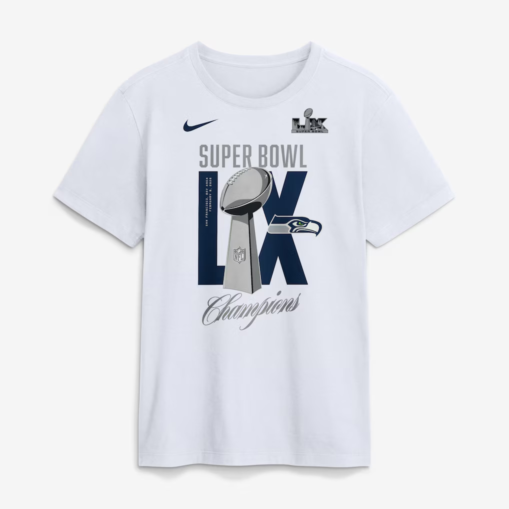 Seattle-Seahawks-White-Super-Bowl-LX-Champions-2026-T-Shirt.jpg Seattle Seahawks White Super Bowl LX Champions 2026 T-Shirt
