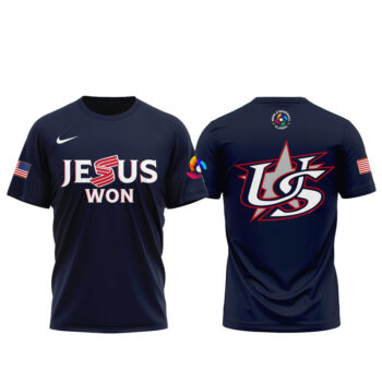 Team USA x Jesus Won 2026 World Baseball Classic Navy Shirt