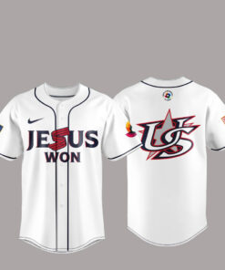 Team USA x Jesus Won 2026 World Baseball Classic White Baseball Jersey