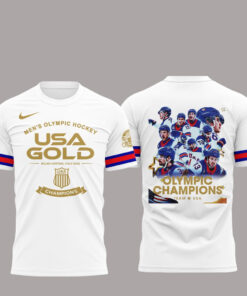 USA Ice Hockey Team Olympic 2026 Golden Men All White Shirt