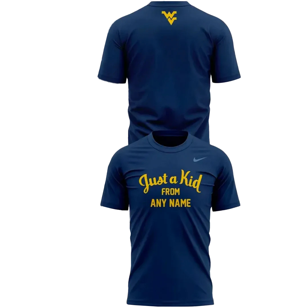 West Virginia Mountaineers Just a Kid Form Custom Your Name T-Shirt West Virginia Mountaineers Just a Kid Form Custom Your Name T-Shirt