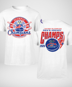 USA Hockey Men Olympic Champions 2026 White Shirt
