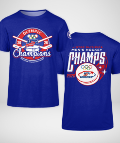 USA Hockey Men Olympic Champions 2026 Blue Shirt