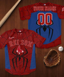 Custom Name and Number Boston Red Sox x Spider Man 2026 Baseball Jersey