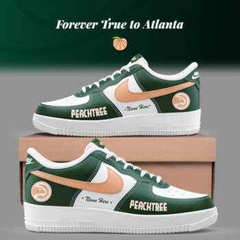 Atlanta Hawks Basketball City Custom Name Peachtree Air Force 1 Shoes Sneakers Version 2
