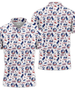 Bald Eagle American Flag 250th Anniversary Polo Shirt
