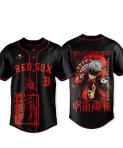 Boston Red Sox x Jujutsu Kaisen Night Back Gojo Baseball Jersey