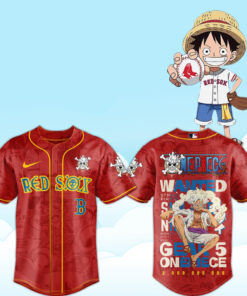 Boston Red Sox x One Piece Luffy 2026 Baseball Jersey Version 4