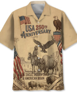 Celebrate America’s 250th Anniversary Vintage Style Hawaiian Shirt