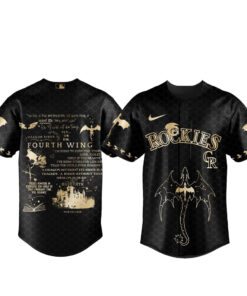 Colorado Rockies x Fourth Wing Night 2026 Gold Black Baseball Jersey