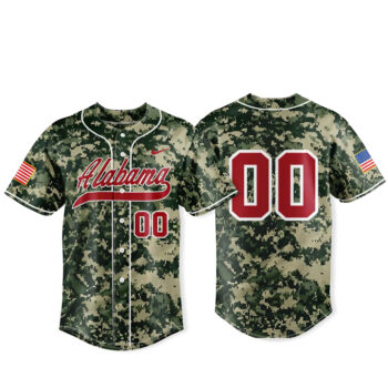 Custom Number Alabama Crimson Tide Military Night 2026 Baseball Jersey