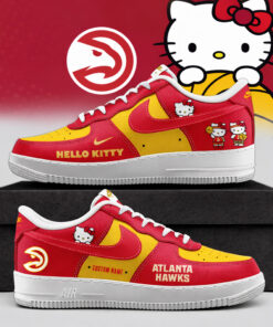 Custom Name Atlanta Hawks x Hello Kitty Night 2026 Air Force 1 Shoes Sneakers
