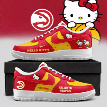 Custom Name Atlanta Hawks x Hello Kitty Night 2026 Air Force 1 Shoes Sneakers