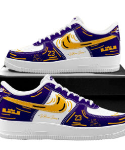 Custom Name Los Angeles Lakers x LeBron James 2026 Air Force 1 Shoes Sneakers Version 1
