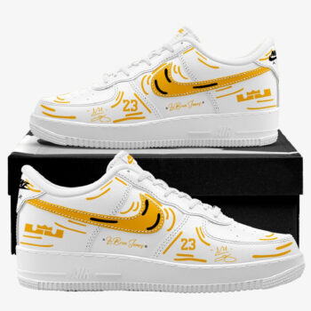 Custom Name Los Angeles Lakers x LeBron James 2026 Air Force 1 Shoes Sneakers Version 2