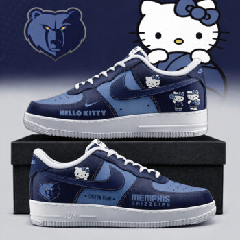 Custom Name Memphis Grizzlies x Hello Kitty Night 2026 Air Force 1 Shoes Sneakers