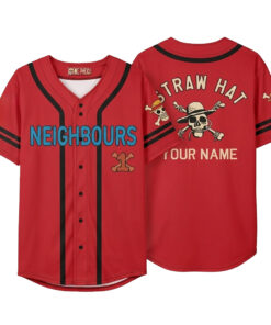 Custom Name One Piece Straw Hat Neighbors Baseball Jersey