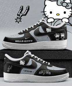Custom Name San Antonio Spurs x Hello Kitty Night 2026 Air Force 1 Shoes Sneakers